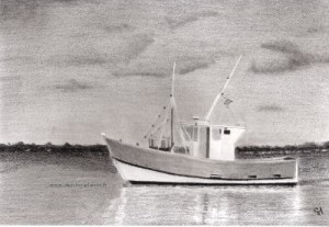 a fishing boat drawing