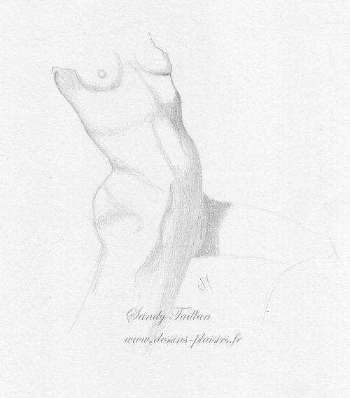 A sketch of a nude of woman