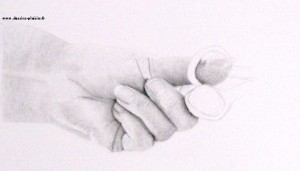Step two of my drawing 'scissors in hand'